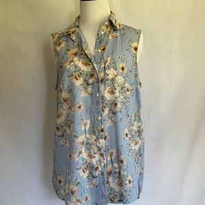 H&M Floral Button Down Tank Size 6